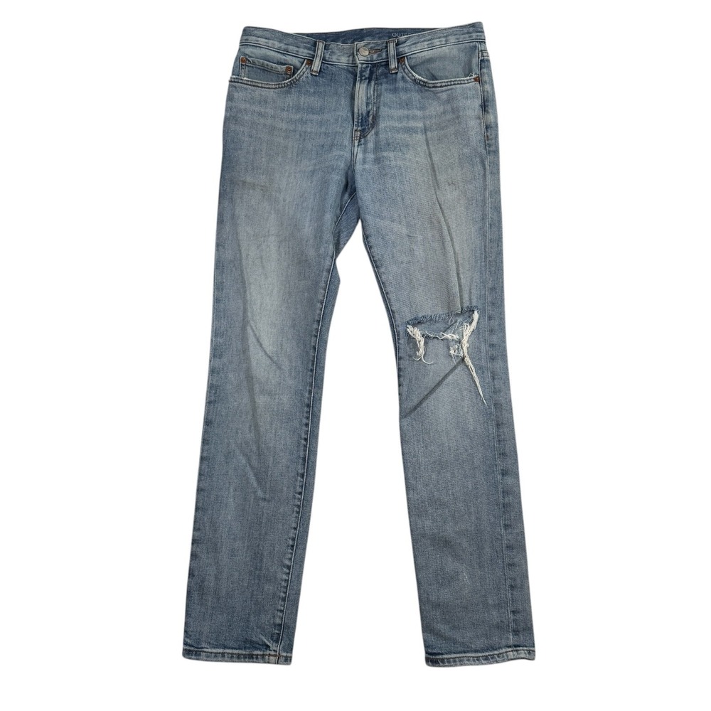 Outerknown SEA Jeans Mens 31x30 Blue Denim Distressed Medium Wash Slim Fit EUC